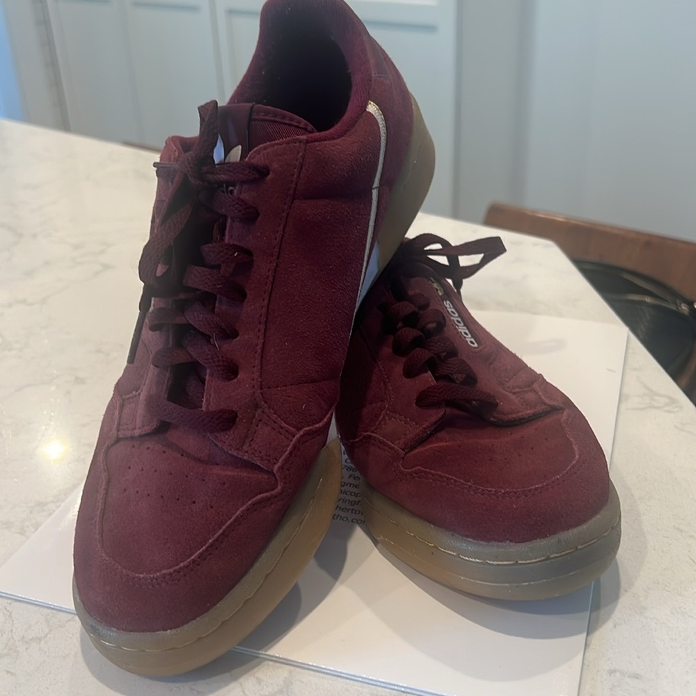 Adidas Original Continental Burgundy Suede Sneakers